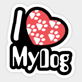 I love my dog Sticker